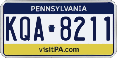 PA license plate KQA8211