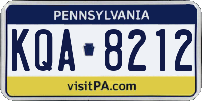 PA license plate KQA8212