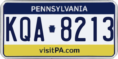 PA license plate KQA8213