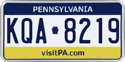 PA license plate KQA8219