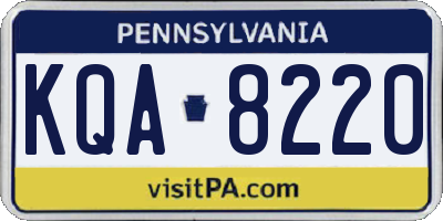 PA license plate KQA8220