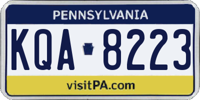 PA license plate KQA8223