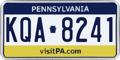 PA license plate KQA8241