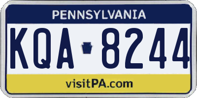 PA license plate KQA8244