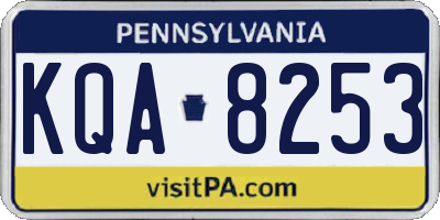 PA license plate KQA8253