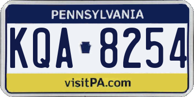 PA license plate KQA8254