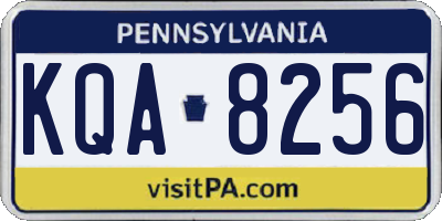 PA license plate KQA8256