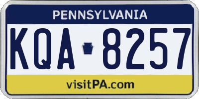 PA license plate KQA8257
