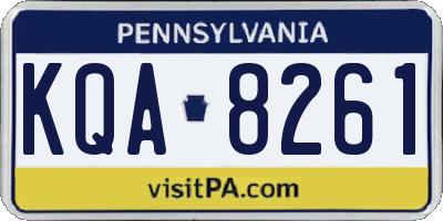 PA license plate KQA8261