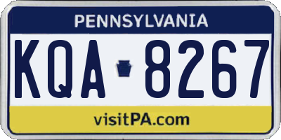 PA license plate KQA8267