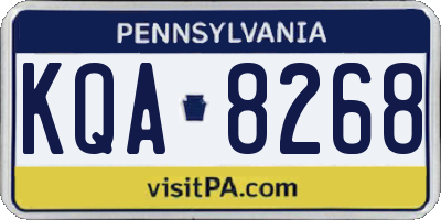 PA license plate KQA8268