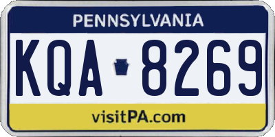 PA license plate KQA8269