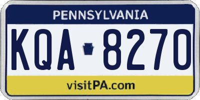 PA license plate KQA8270