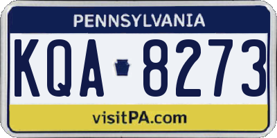 PA license plate KQA8273