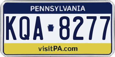 PA license plate KQA8277