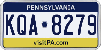 PA license plate KQA8279