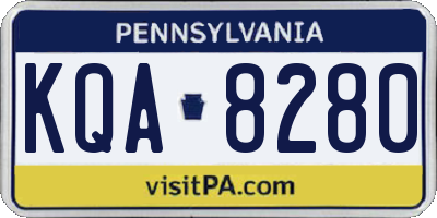 PA license plate KQA8280