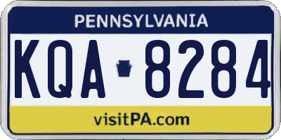 PA license plate KQA8284