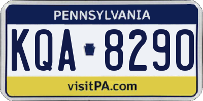 PA license plate KQA8290