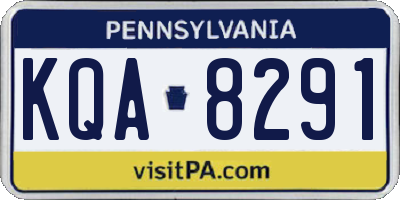 PA license plate KQA8291