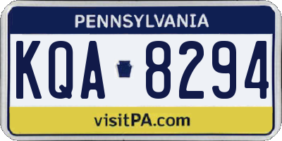 PA license plate KQA8294