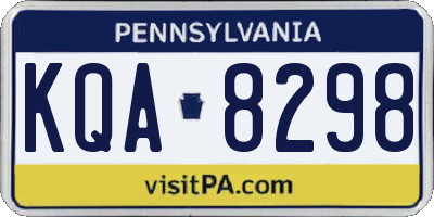PA license plate KQA8298