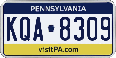 PA license plate KQA8309