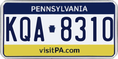 PA license plate KQA8310