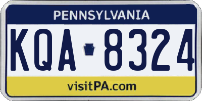 PA license plate KQA8324
