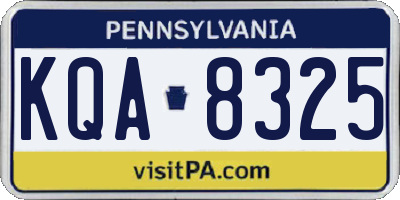 PA license plate KQA8325