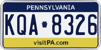 PA license plate KQA8326