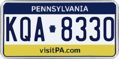 PA license plate KQA8330