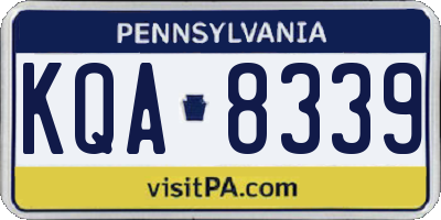 PA license plate KQA8339