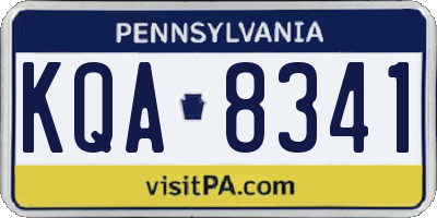 PA license plate KQA8341