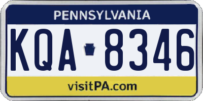 PA license plate KQA8346