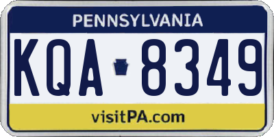 PA license plate KQA8349