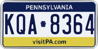 PA license plate KQA8364