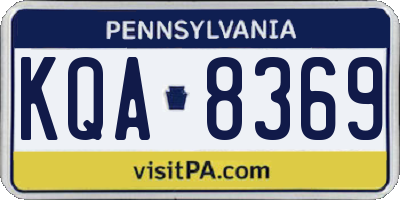 PA license plate KQA8369