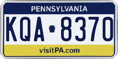 PA license plate KQA8370