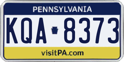 PA license plate KQA8373