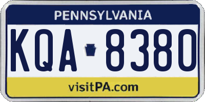 PA license plate KQA8380