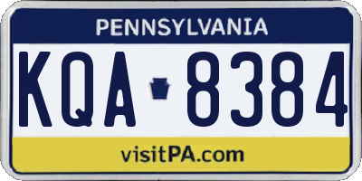 PA license plate KQA8384