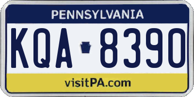 PA license plate KQA8390