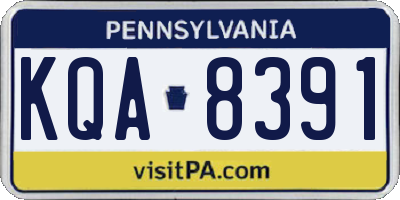 PA license plate KQA8391