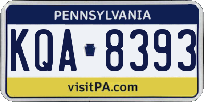 PA license plate KQA8393