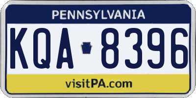 PA license plate KQA8396