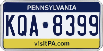 PA license plate KQA8399