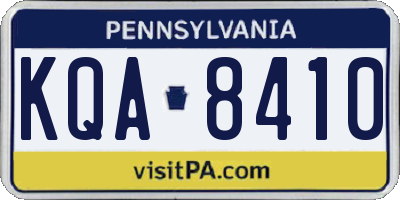 PA license plate KQA8410