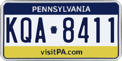 PA license plate KQA8411