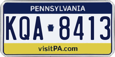 PA license plate KQA8413